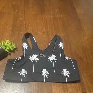 Spiritual Gangster Palm Shakti Black & White Sports Bra Size 12 Girls